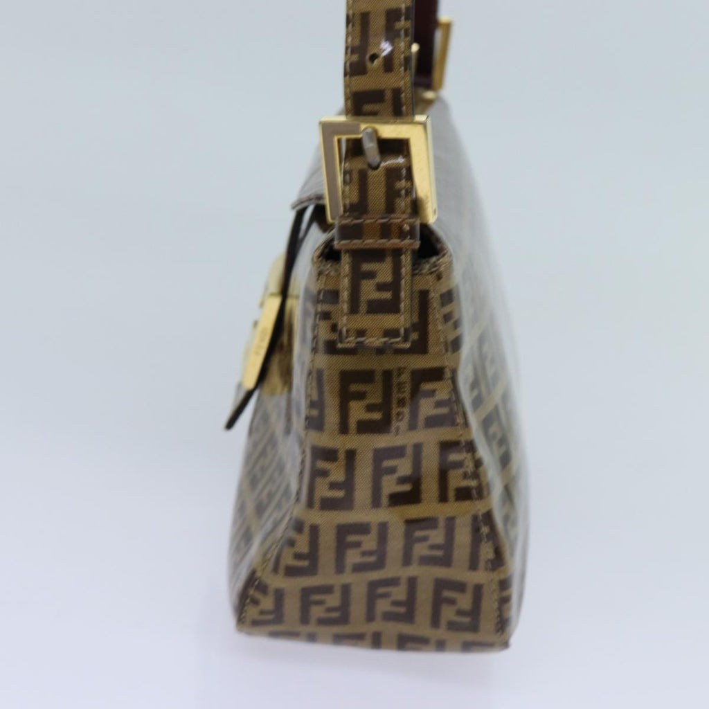 FENDI Zucchino Canvas Mamma Baguette Shoulder Bag Beigeyk11816