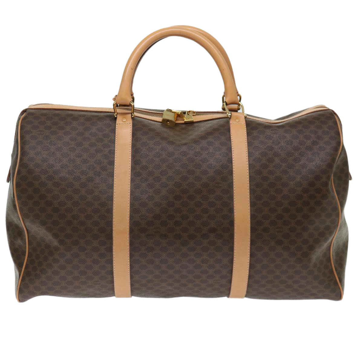 CELINE Macadam Canvas Boston Bag PVC Brown 11832