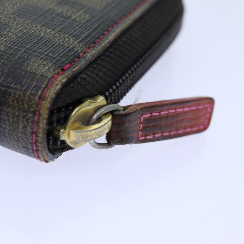 FENDI Zucca Canvas Long Wallet Black Brownyk11843