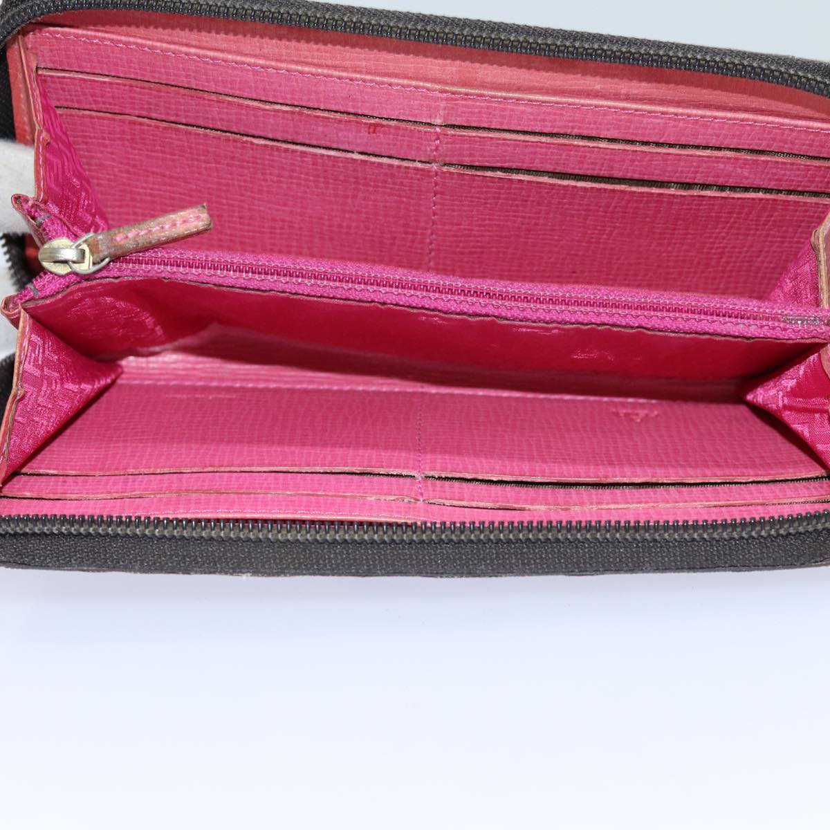 FENDI Zucca Canvas Long Wallet Black Brownyk11843