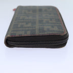 FENDI Zucca Canvas Long Wallet Black Brownyk11843