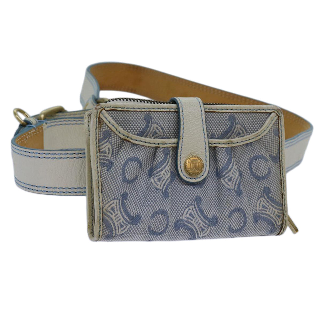 CELINE C Macadam Canvas Waist bag Blue 11883