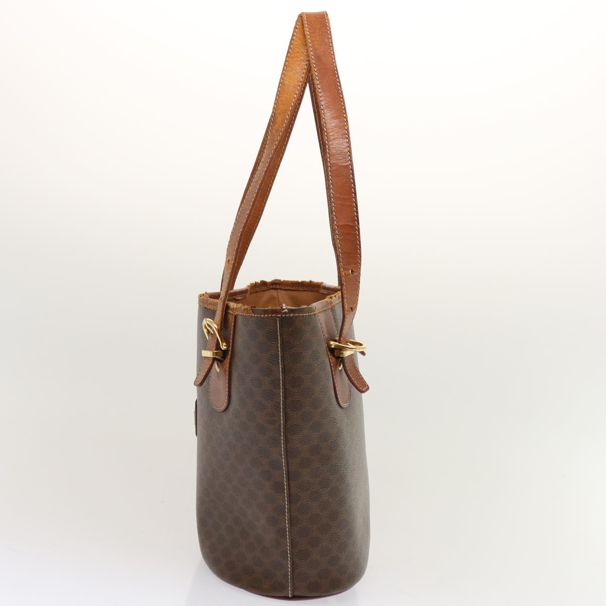 CELINE Macadam Canvas Tote Bag PVC Brown Auth yk11933