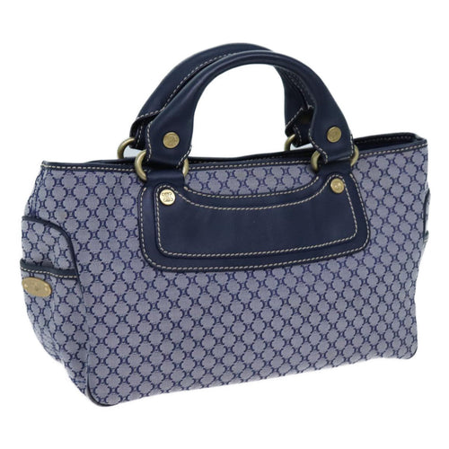 CELINE Macadam Canvas Boogie bag Hand Bag Navy 11950