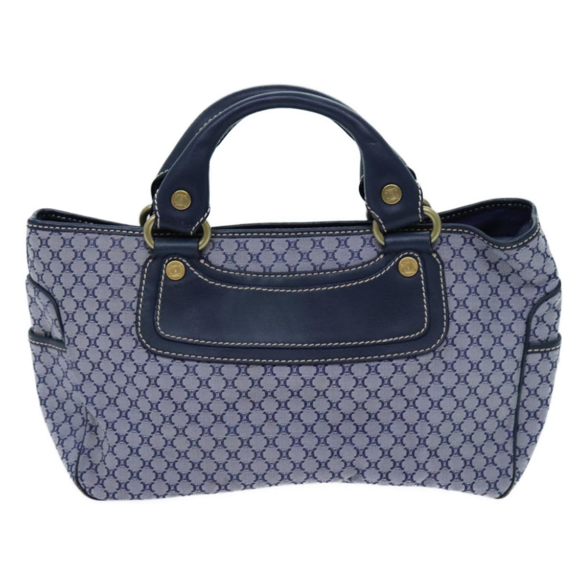 CELINE Macadam Canvas Boogie bag Hand Bag Navy 11950