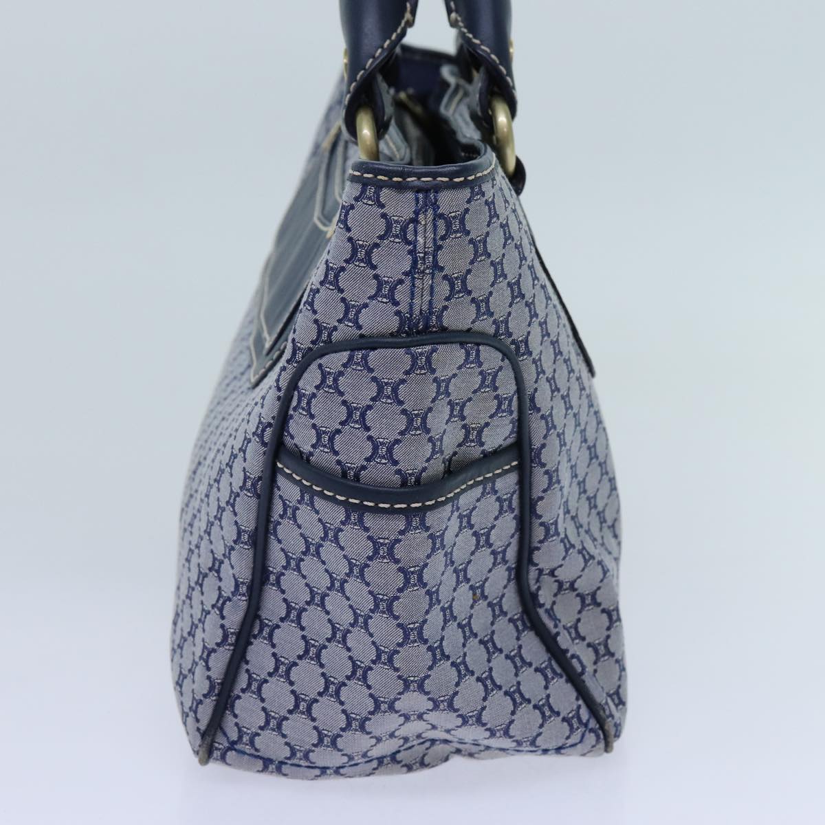 CELINE Macadam Canvas Boogie bag Hand Bag Navy 11950