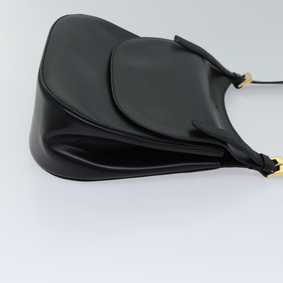 CELINE Shoulder Bag Leather Black 11965