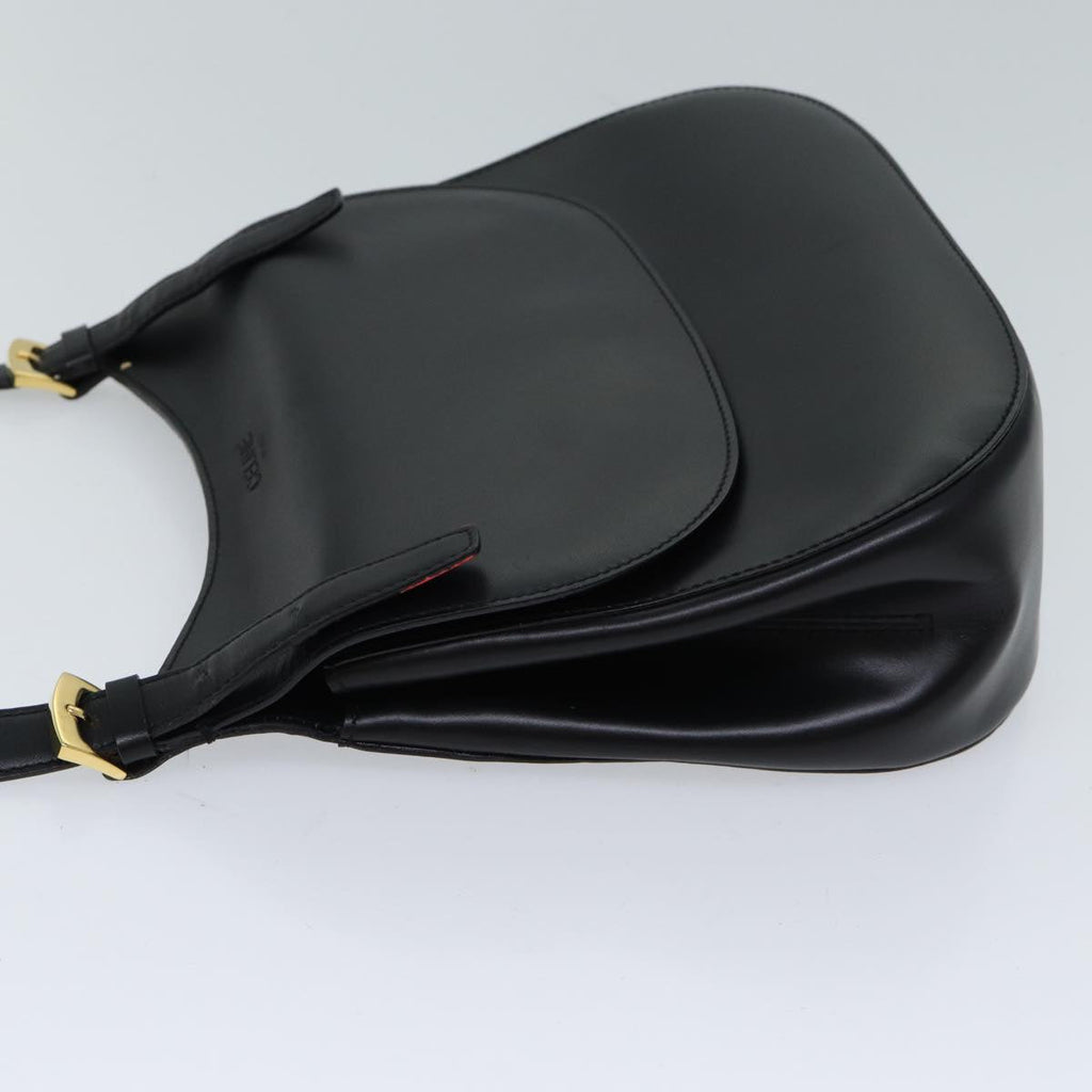 CELINE Shoulder Bag Leather Black 11965