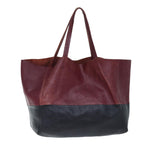 CELINE Horizontal Cabas Tote Bag Leather Red Black 11970