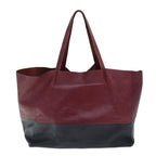 CELINE Horizontal Cabas Tote Bag Leather Red Black 11970