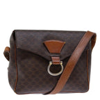 CELINE Macadam Canvas Shoulder Bag PVC Brown Auth yk11971