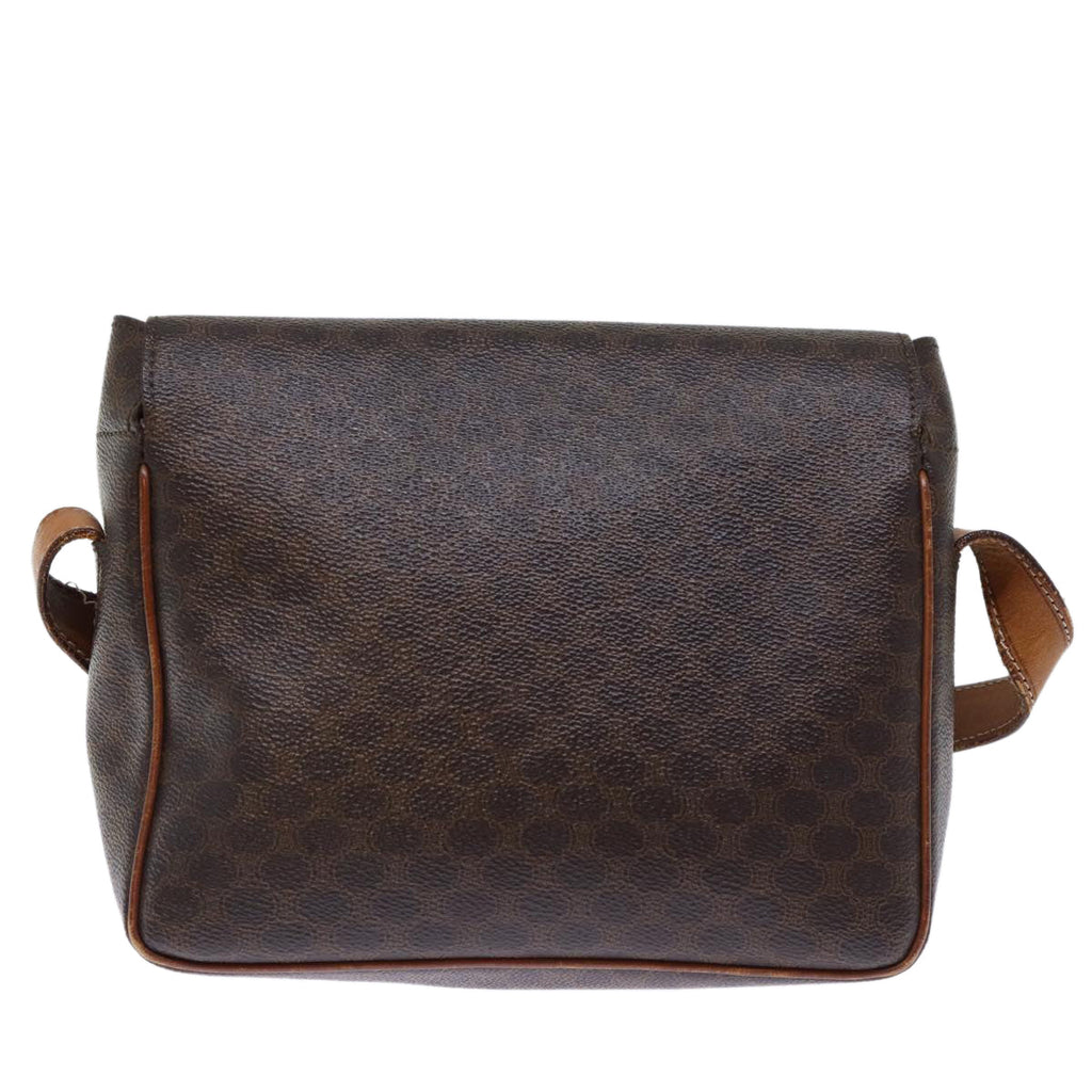 CELINE Macadam Canvas Shoulder Bag PVC Brown Auth yk11971