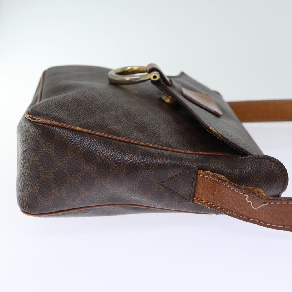 CELINE Macadam Canvas Shoulder Bag PVC Brown Auth yk11971