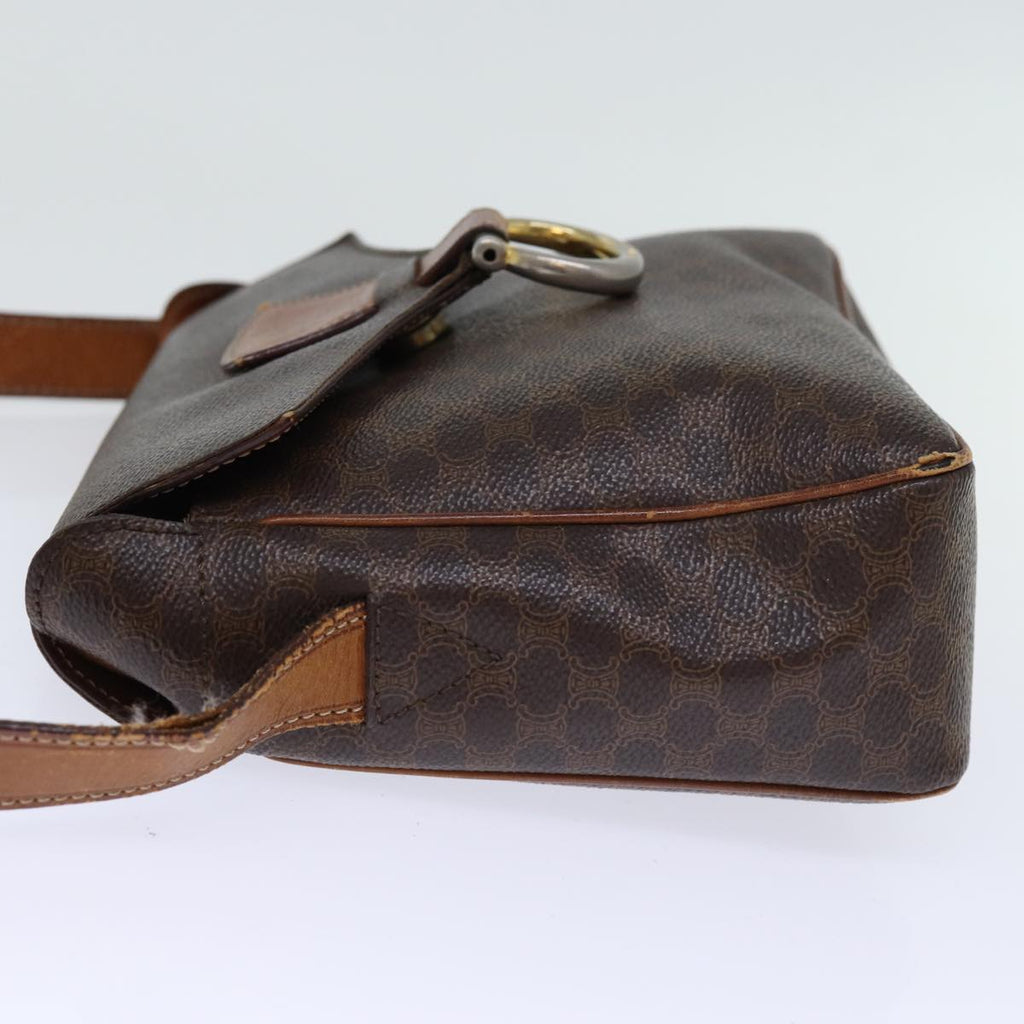 CELINE Macadam Canvas Shoulder Bag PVC Brown Auth yk11971
