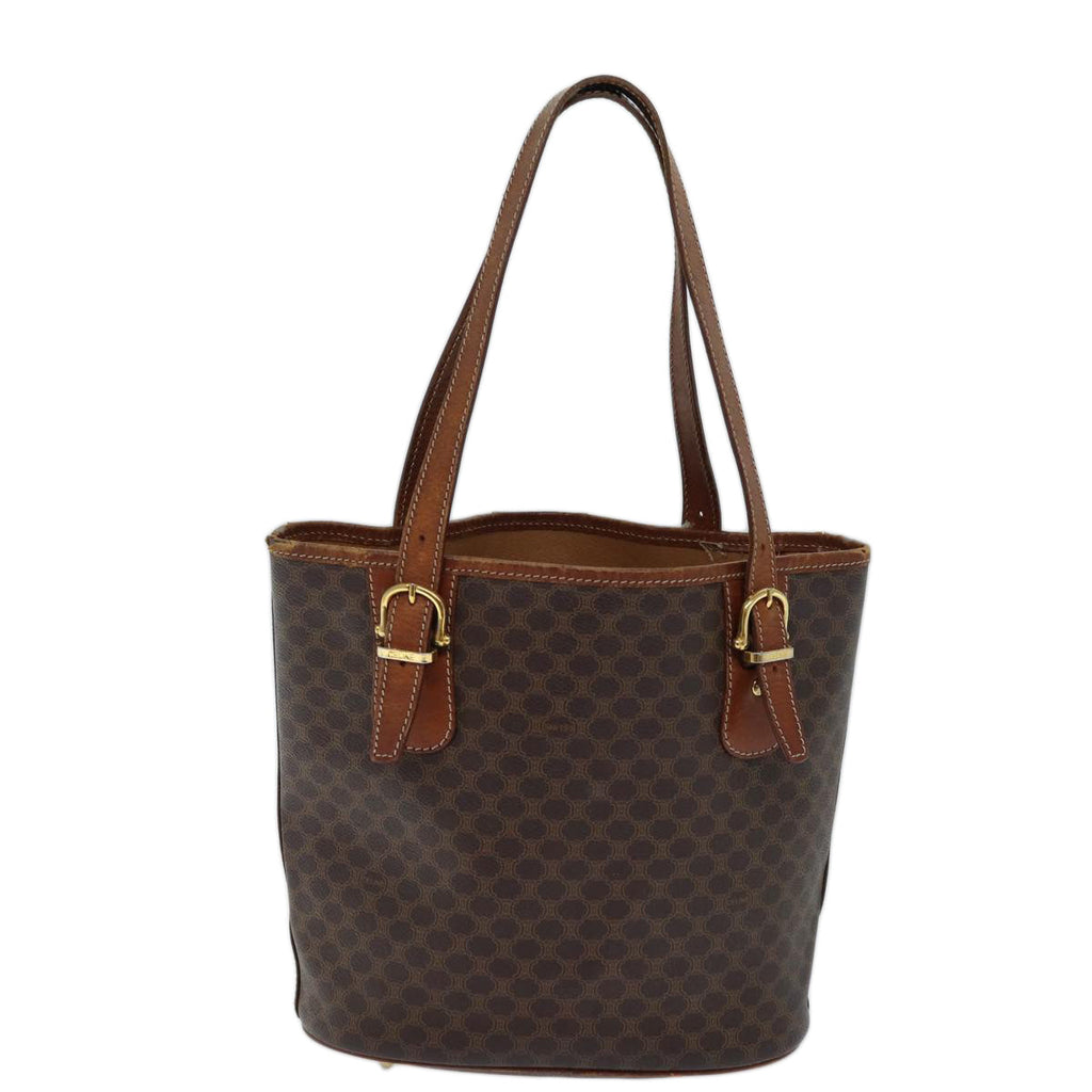CELINE Macadam Canvas Tote Bag PVC Brown Auth yk11973