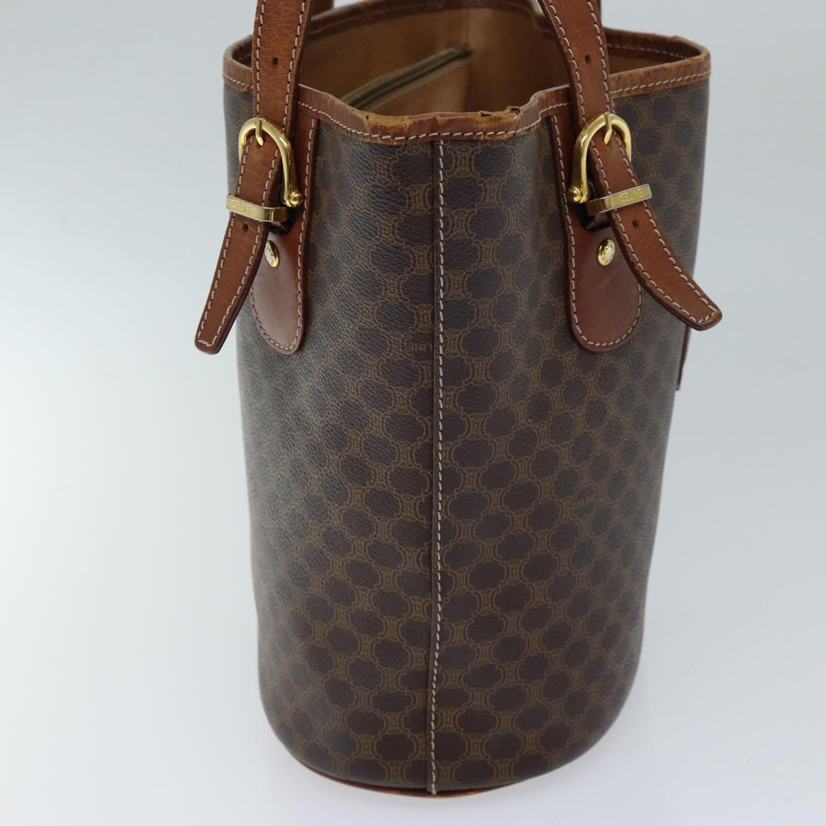 CELINE Macadam Canvas Tote Bag PVC Brown Auth yk11973