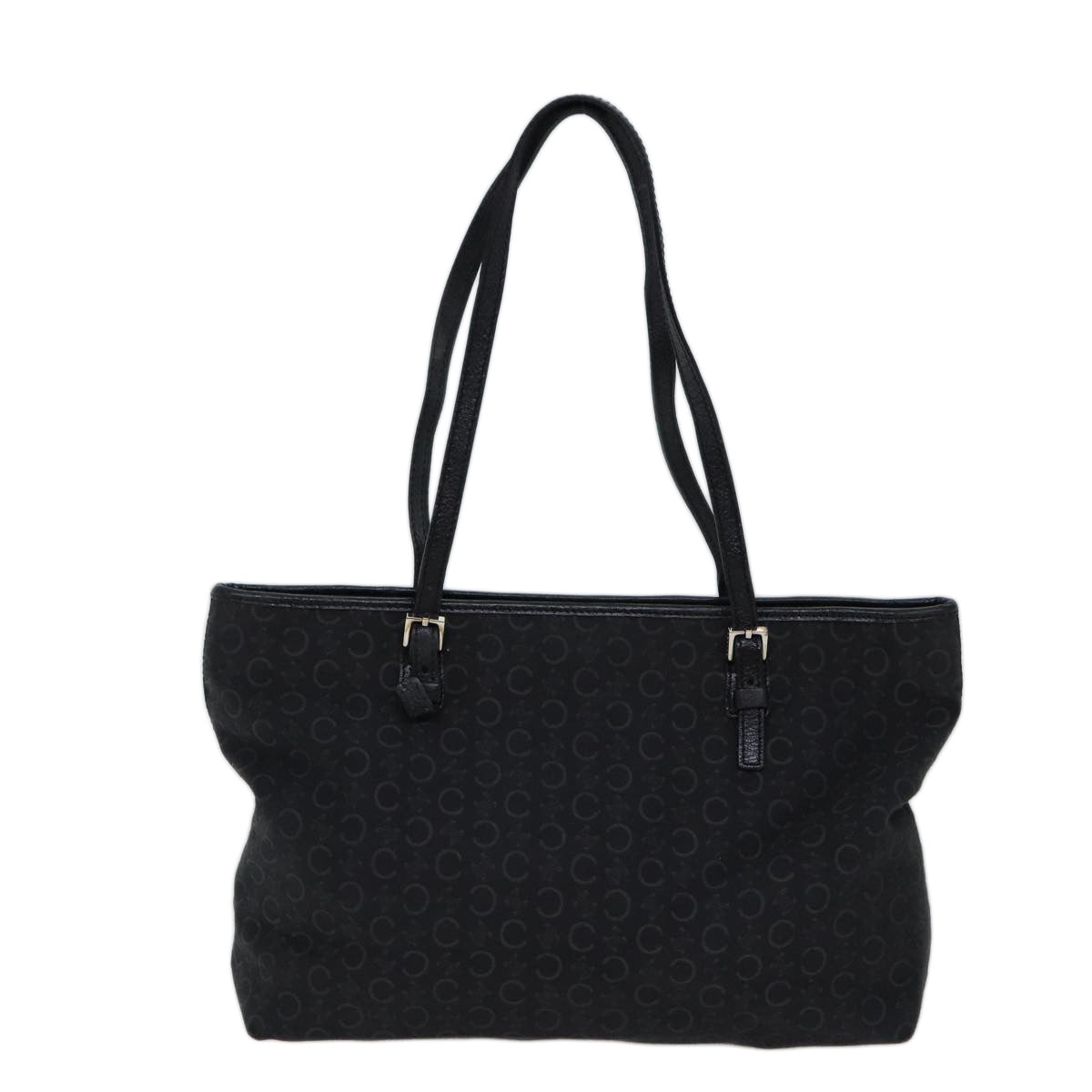 CELINE C Macadam Canvas Tote Bag Black 11974
