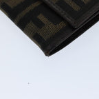 FENDI Zucca Canvas Wallet Black Brownyk12033