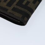 FENDI Zucca Canvas Wallet Black Brownyk12033