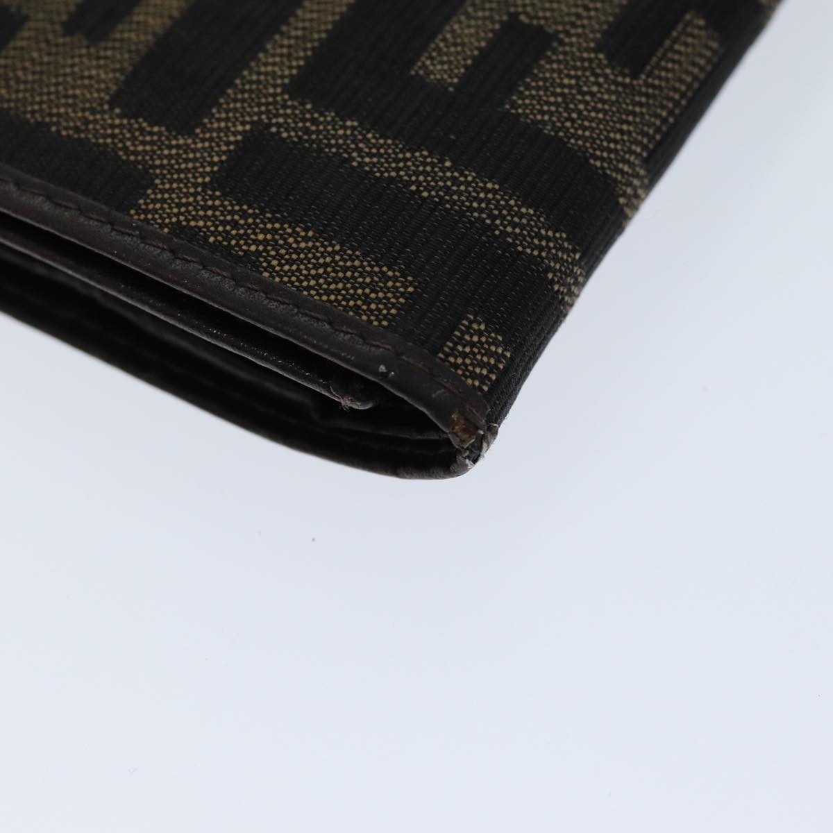FENDI Zucca Canvas Wallet Black Brownyk12033