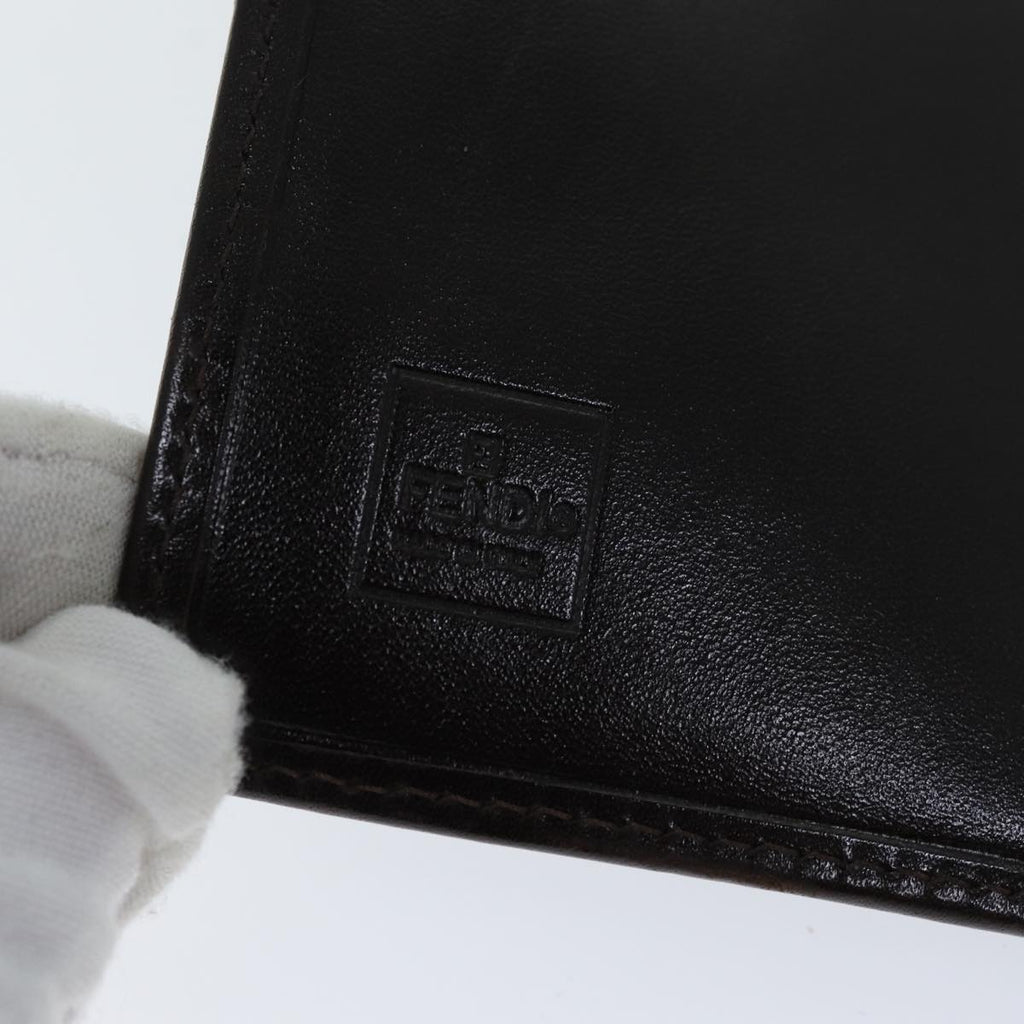 FENDI Zucca Canvas Wallet Black Brownyk12033