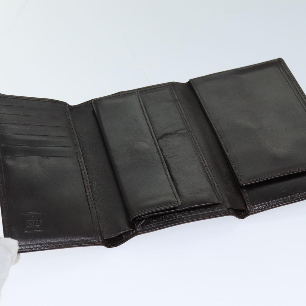 FENDI Zucca Canvas Wallet Black Brownyk12033