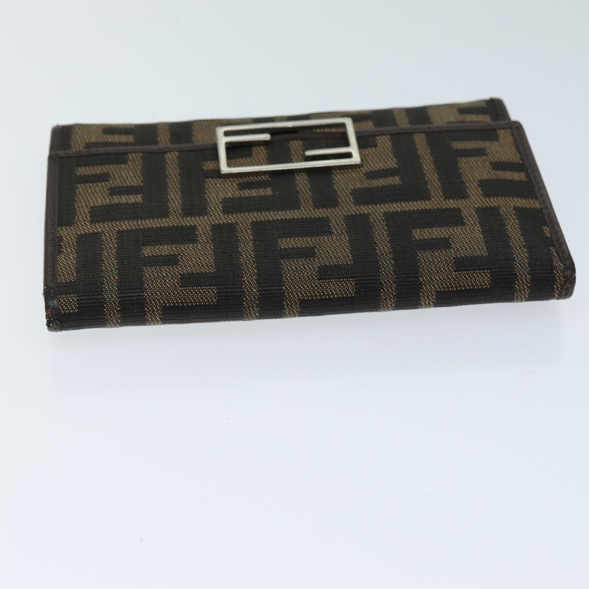 FENDI Zucca Canvas Wallet Black Brownyk12033