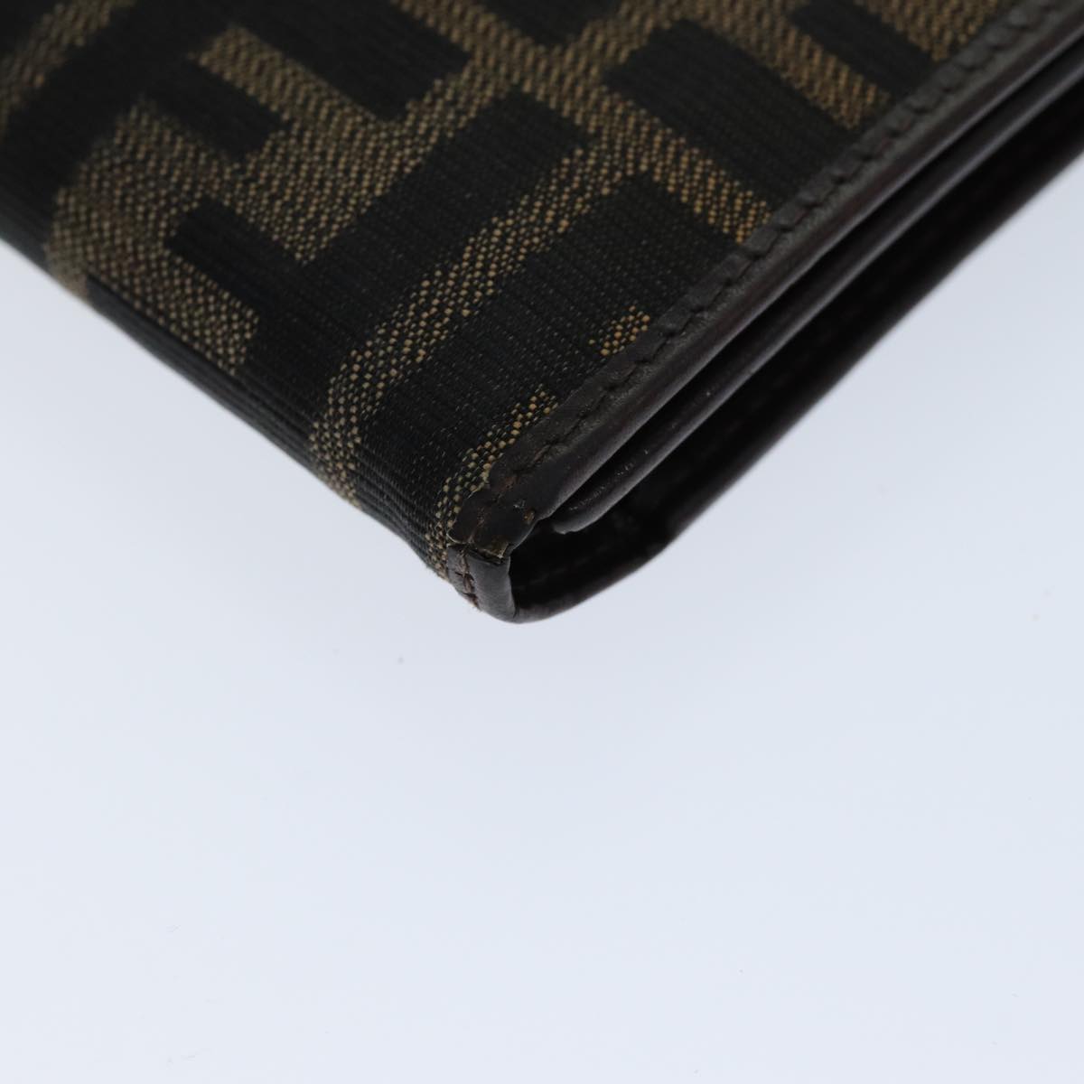 FENDI Zucca Canvas Wallet Black Brownyk12033