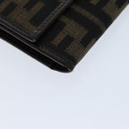 FENDI Zucca Canvas Wallet Black Brownyk12033