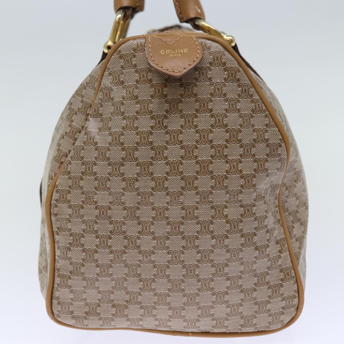 CELINE Macadam Canvas Boston Bag Beige 12053