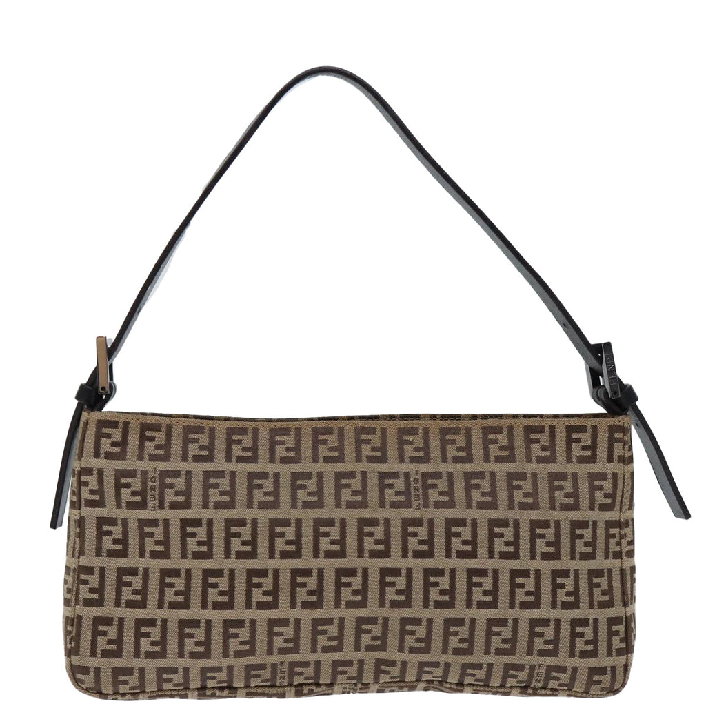 FENDI Zucchino Canvas Hand Bag Beigeyk12057