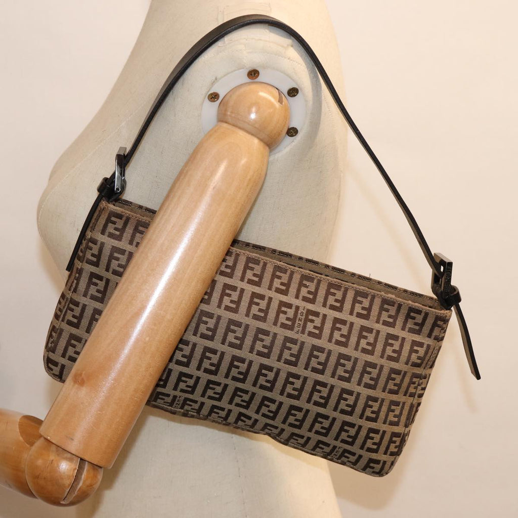 FENDI Zucchino Canvas Hand Bag Beigeyk12057
