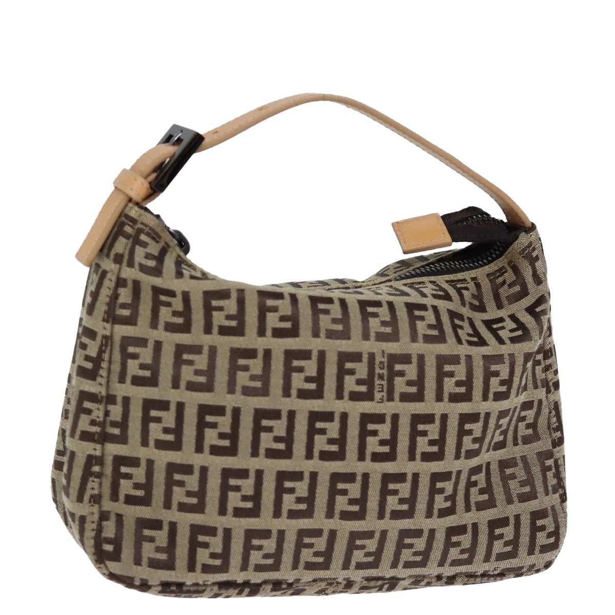 FENDI Zucchino Canvas Hand Bag Beigeyk12110