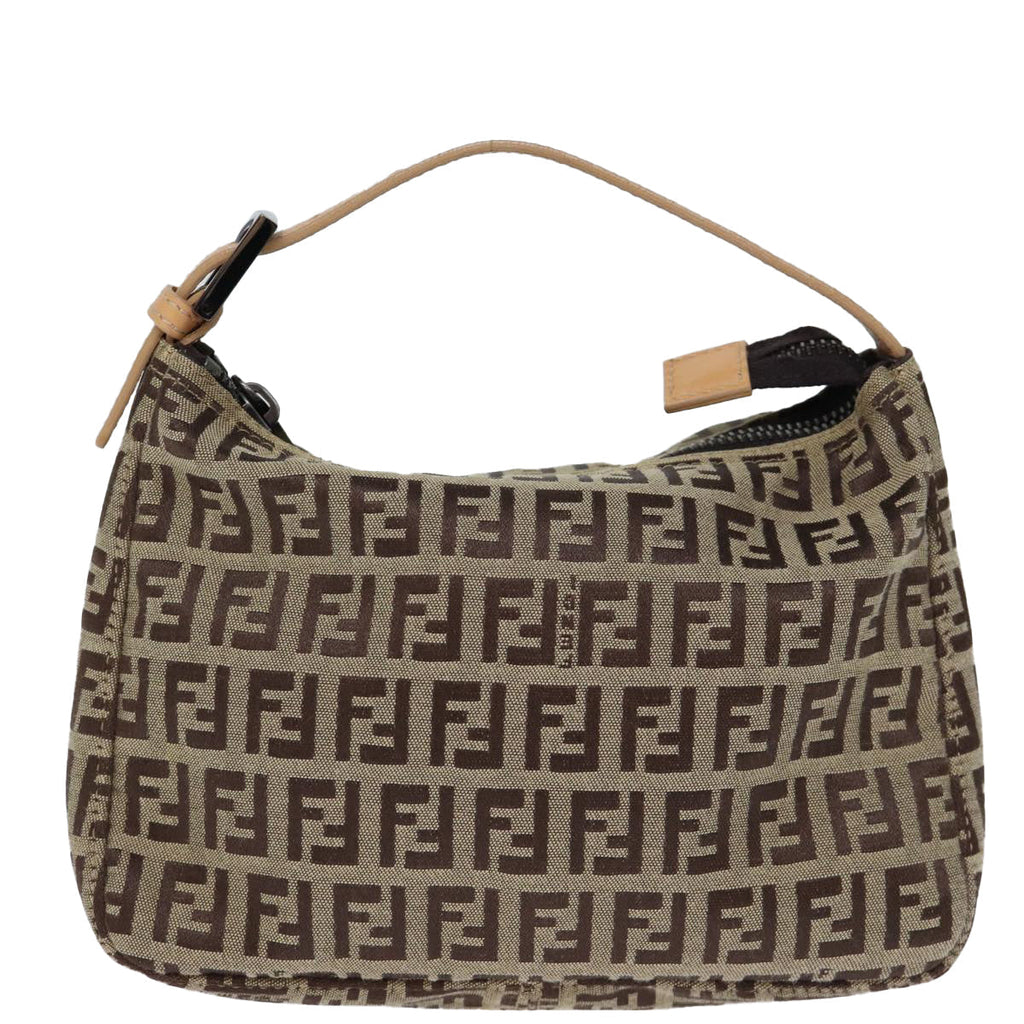 FENDI Zucchino Canvas Hand Bag Beigeyk12110