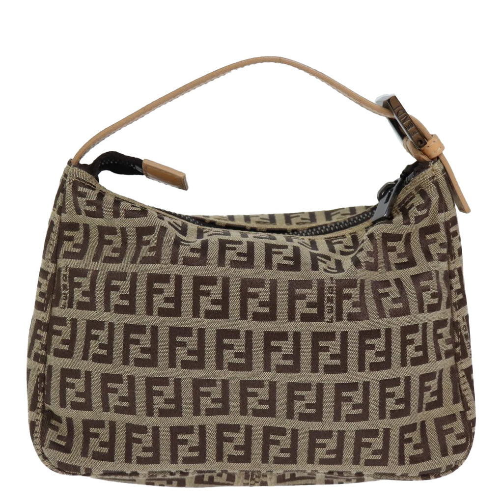 FENDI Zucchino Canvas Hand Bag Beigeyk12110