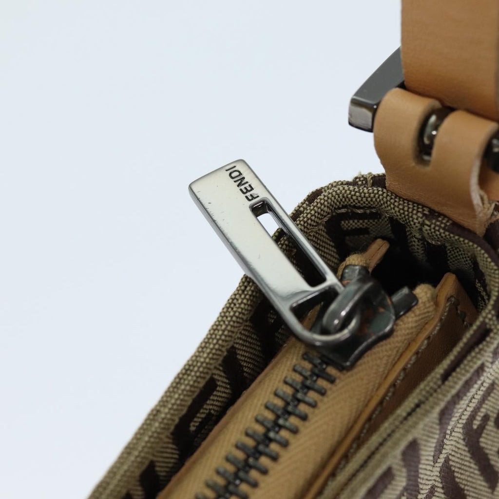 FENDI Zucchino Canvas Hand Bag Beigeyk12117
