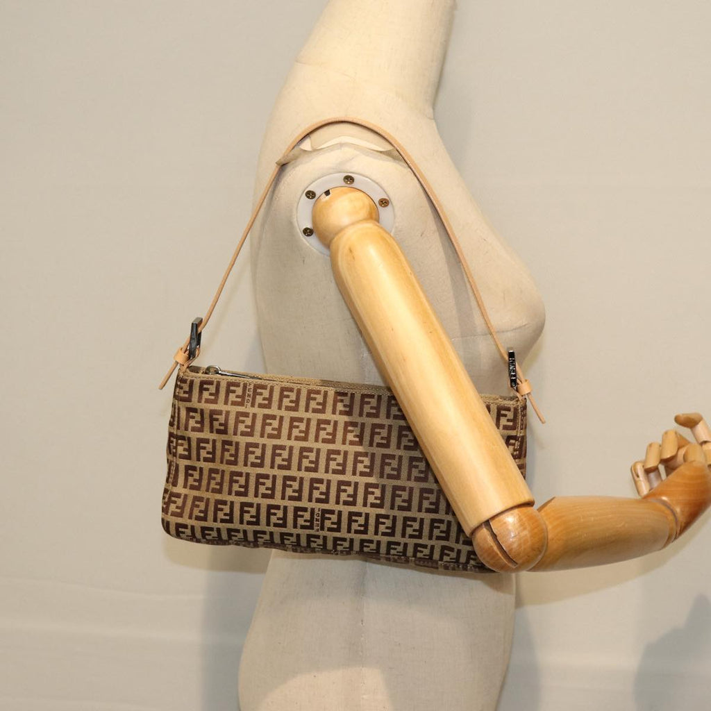 FENDI Zucchino Canvas Hand Bag Beigeyk12117