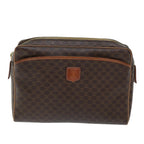 CELINE Macadam Canvas Clutch Bag PVC Brown 12150