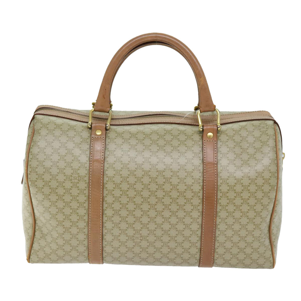 CELINE Macadam Canvas Boston Bag Beige 12162