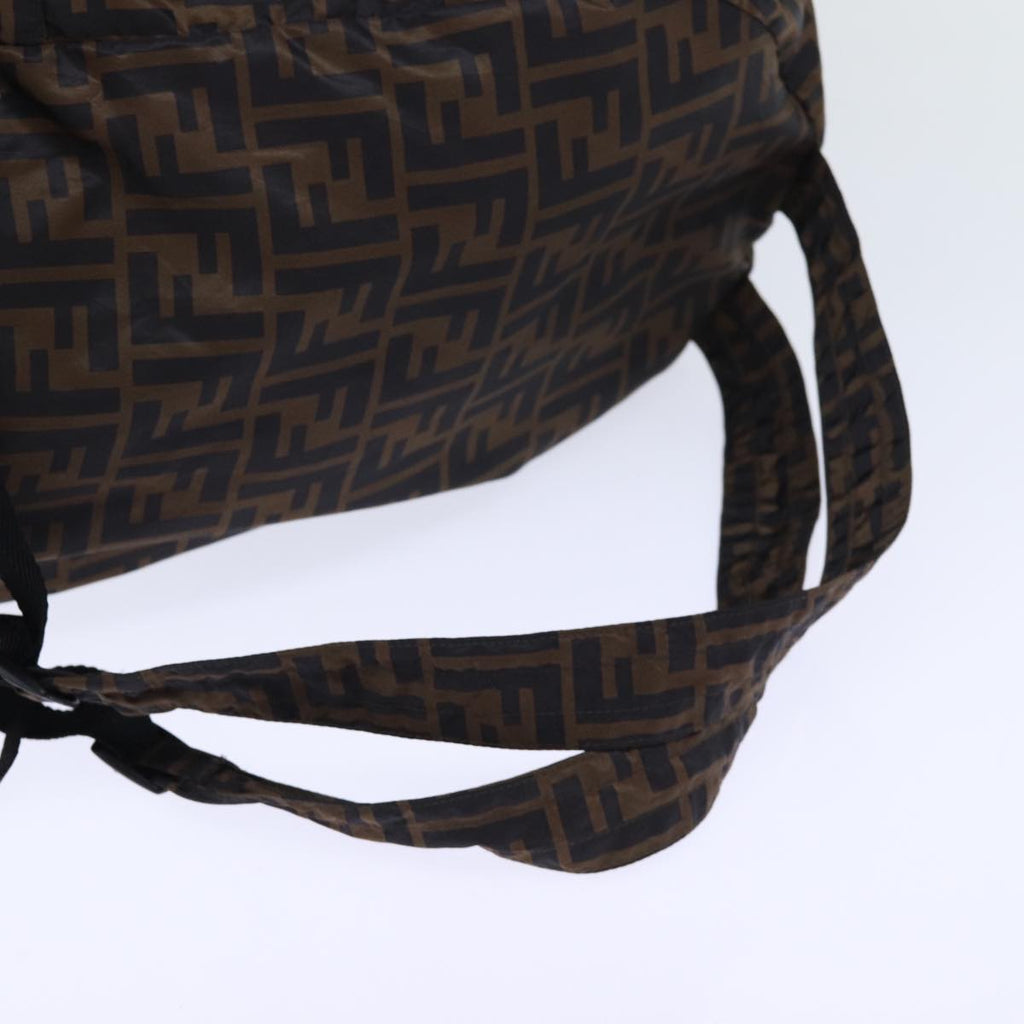 FENDI Zucca Canvas Backpack Nylon Brown Blackyk12282