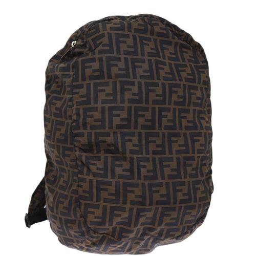 FENDI Zucca Canvas Backpack Nylon Brown Blackyk12282