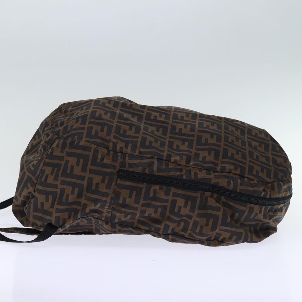 FENDI Zucca Canvas Backpack Nylon Brown Blackyk12282