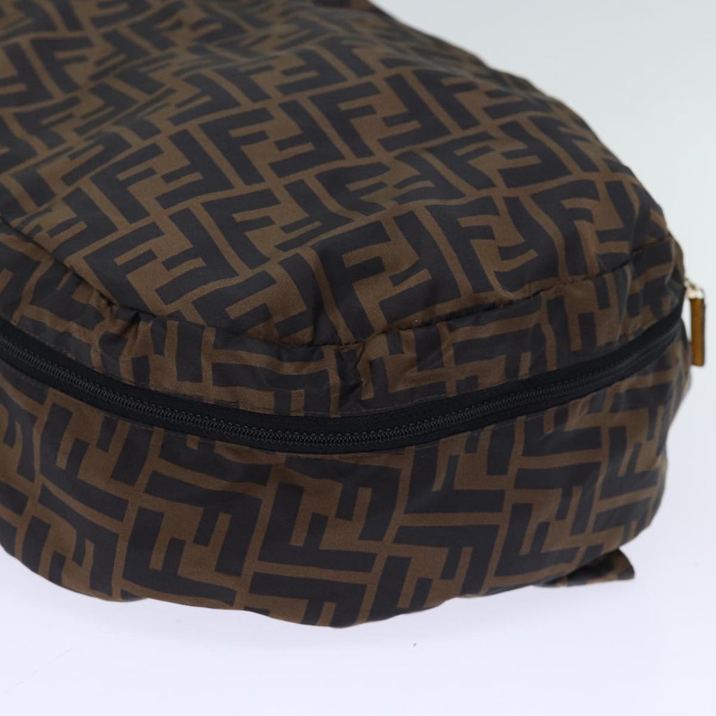 FENDI Zucca Canvas Backpack Nylon Brown Blackyk12282