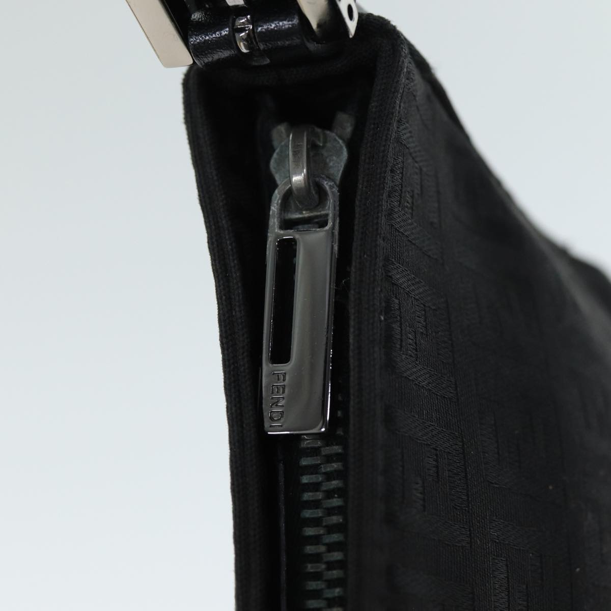 FENDI Zucchino Canvas Hand Bag Blackyk12317