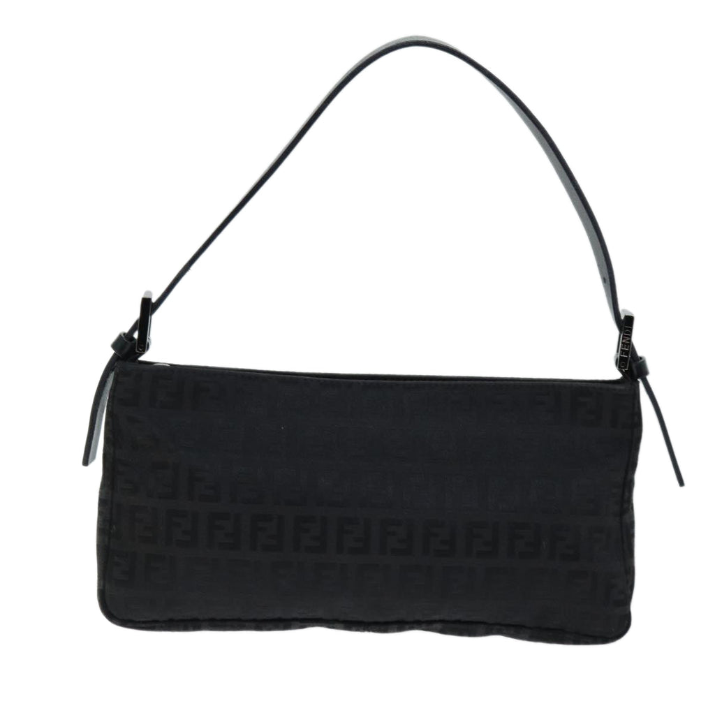 FENDI Zucchino Canvas Hand Bag Blackyk12317