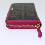 FENDI Zucca Canvas Long Wallet Black Brownyk12323