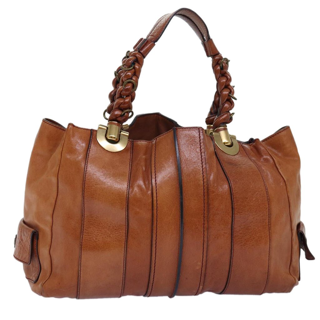 Chloe Tote Bag Leather Brown yk12336