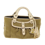 CELINE Boogie bag Hand Bag Canvas Brown 12351
