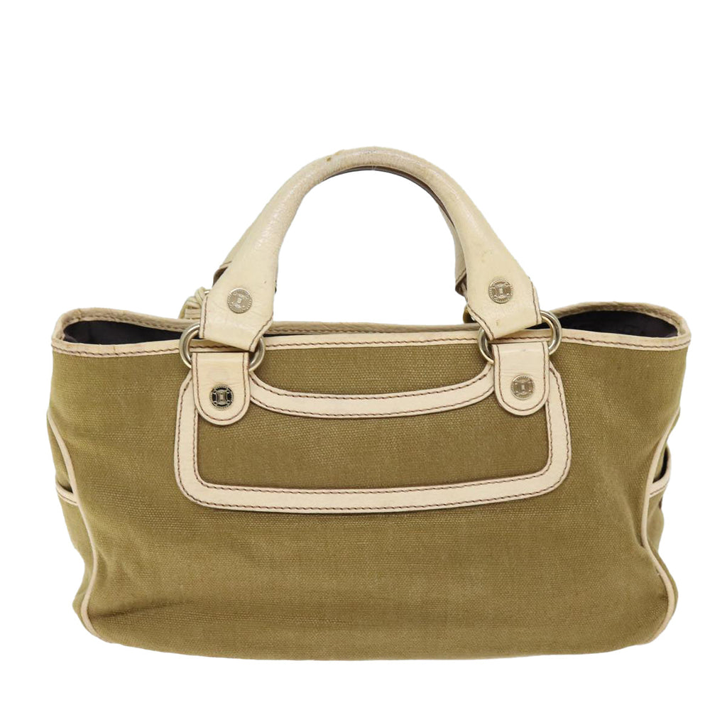 CELINE Boogie bag Hand Bag Canvas Brown 12351