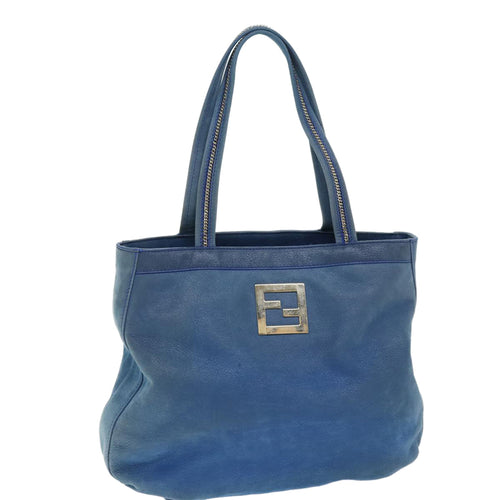 FENDI Tote Bag Leather Blueyk12353